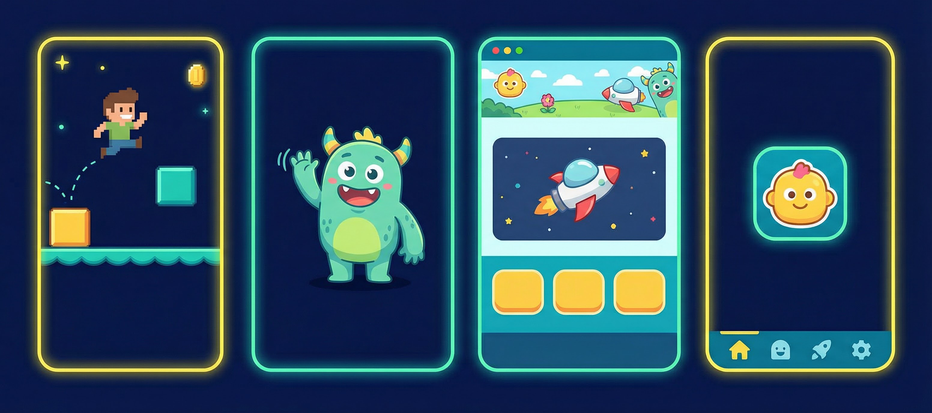 Примеры проектов детей: игры, сайты, мультфильмы после курса ИИ